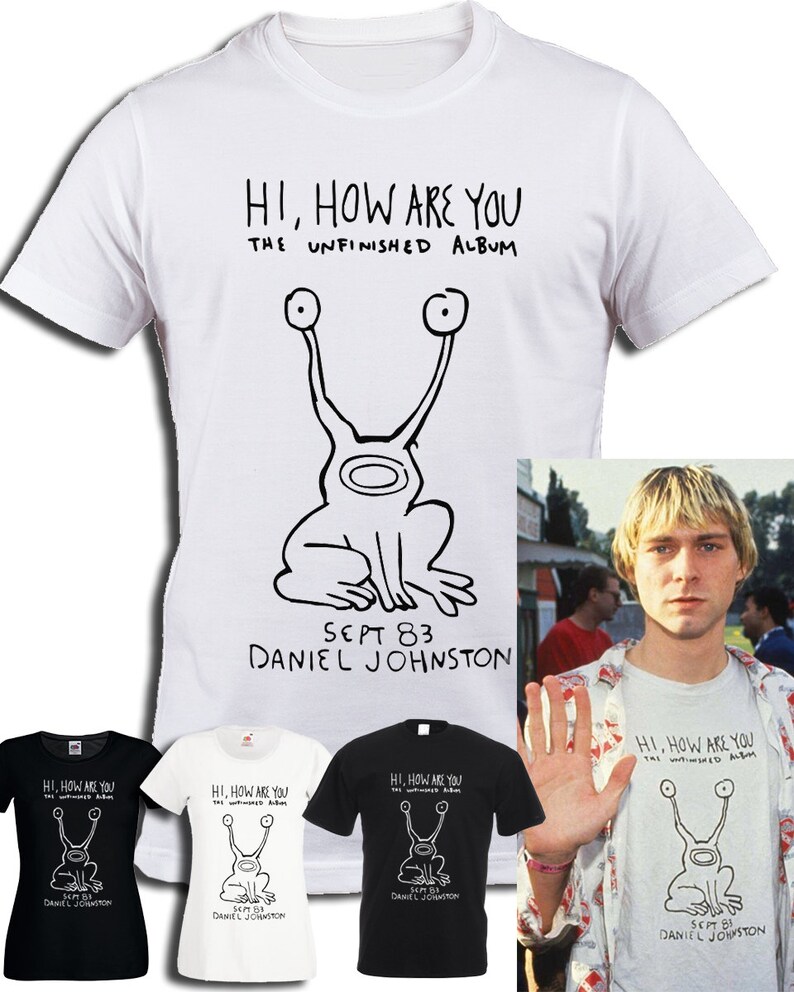 T-shirt KURT COBAIN Hi How are you daniel johnston grunge | Etsy