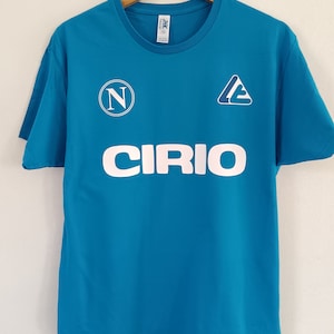 T-Shirt MARADONA NAPOLI CIRIO Vintage Style 80er Fußball 100% Baumwolle 10 auf der Rückseite
