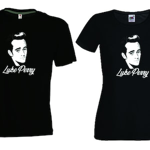 Luke Perry Dylan McKay Beverly Hills T-Shirt, hervorragende schwarze Baumwolle für Männer und Frauen.