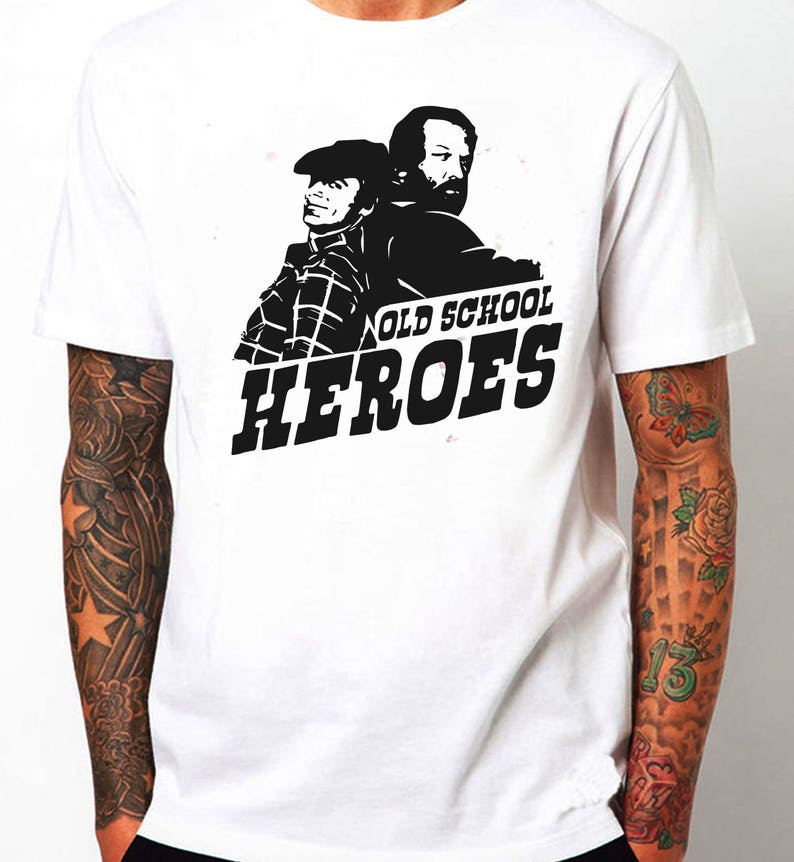 Tshirt Bud Spencer e Terence Hill old school heroes Etsy Tshirt Bud Spencer e Terence Hill old school heroes Etsy