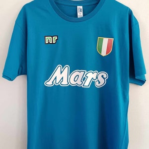 MARADONA NAPOLImars klassiek jaren '80 T-shirt met schildprint 100% katoen 10 op de achterkant