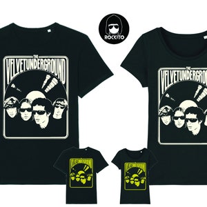 Velvet Underground Lou Reed t-shirt black man woman 100% organic cotton white or yellow print