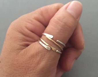 Silver and Brass Ring Gold Ring Silver and Gold Ring Mixed Metal Ring Gold and Silver Jewellery Rose Gold Ring