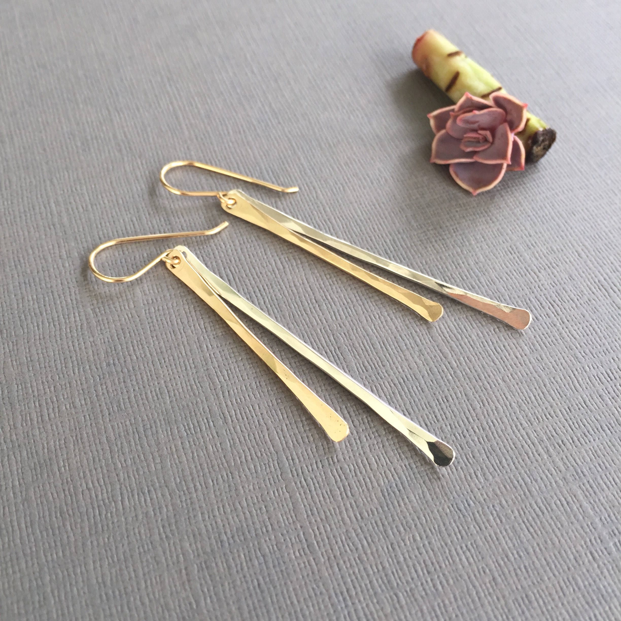 Bar Earrings Silver earrings Gold Earrings Drop Earrings Etsy
