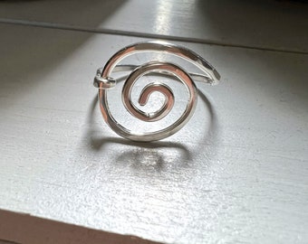 Sterling Silver Gold Filled Spiral Thumb Ring, Statement Ring for Women, Modern Elegant Ring, Ring Band for Women, Handmade Jewelry