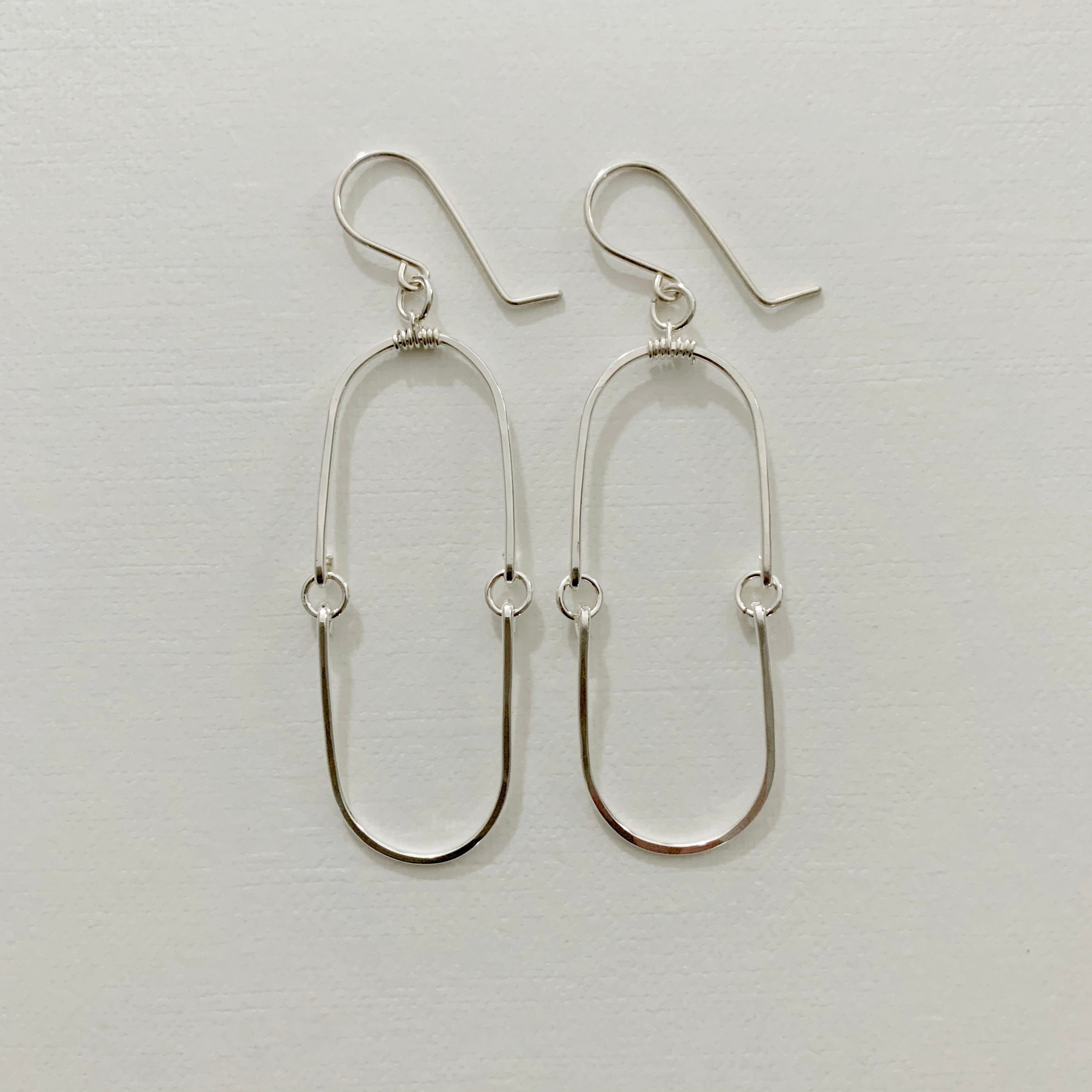 Chain Link Earrings Sterling Silver Earrings Silver Drop Etsy