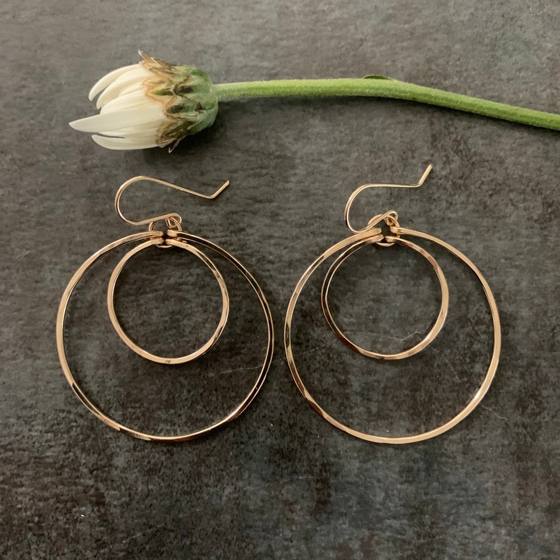Double Hoop Earrings Gold Filled Earrings Gold Hoop | Etsy