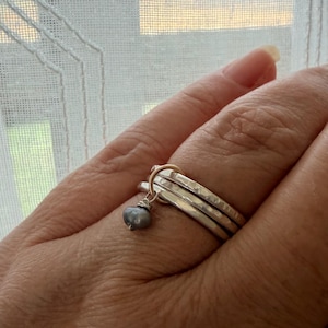 Stapelringen van gemengd metaal, gold filled en sterlingzilver, fidgetring