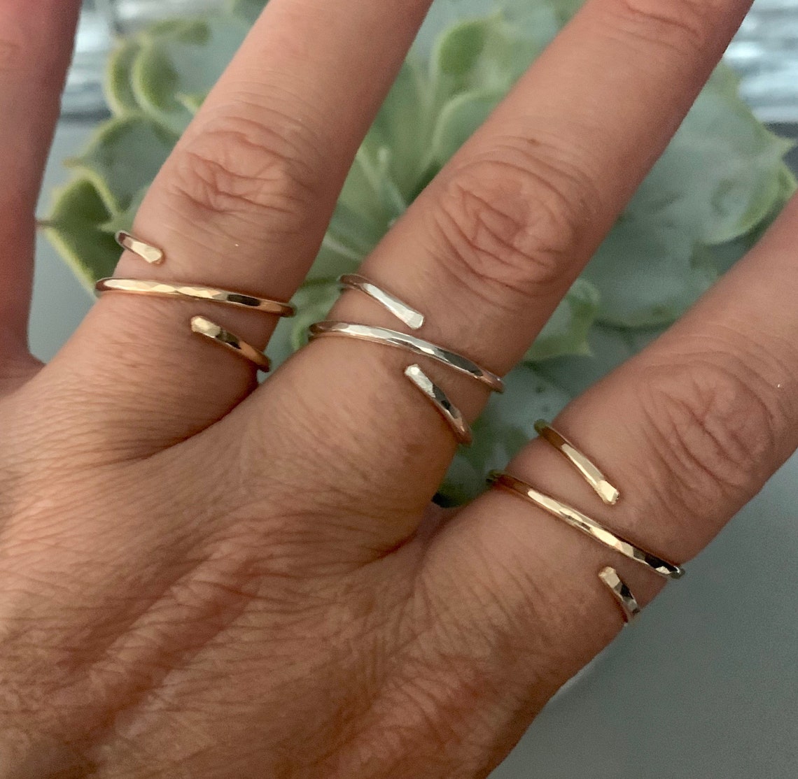 Everyday Ring Gold Wrap Ring Open Ring Minimal Ring Cuff Etsy