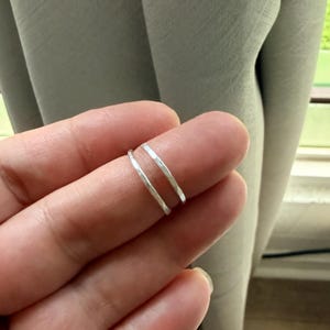 Bague d'orteil martelée double, argent sterling, tour de cou réglable bijoux