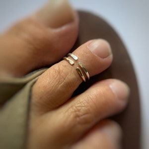 Two Gold Filled Sterling Silver Toe Rings, Dainty Delicate Stacking Rings, Simple Minimal Everyday Rings, Modern Elegant Rings for Women