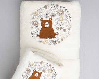 Soft cotton terry towels personalized with design and name