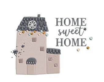 Embroidery file -Home sweet home christmas sign- Embroidery File design - Instant download