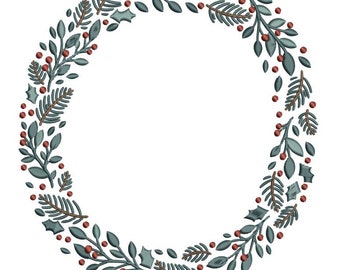 Embroidery file - Christmas wreath - Embroidery File design - Instant download