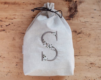 Cotton bag with embroidered Monogram - 100% Made in Italy - Il Ricamificio