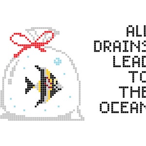 PATTERN Pixar Finding Nemo/Dory &quot;Drains&quot; Cross Stitch (PDF) -- Instant Download