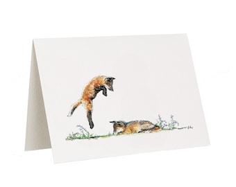 Fox Cubs Greetings Card