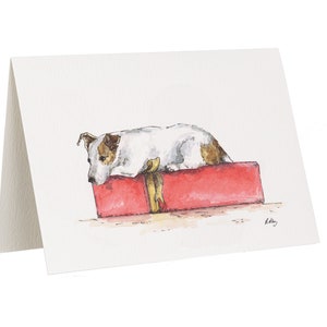 Carte de voeux Jack Russell assis ou carte de Noël
