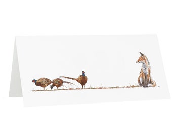 Fox and Pheasant Greetings Card