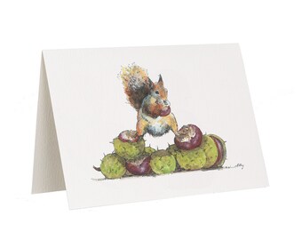 Red Squirrel Greetings Card