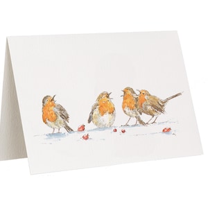 Rotkehlchen & Beeren Grüße oder Weihnachtskarte