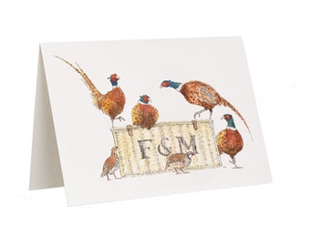 Pheasants and Hamper Greetings or Christmas Card