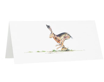 Hare and Tortoise Greetings Card
