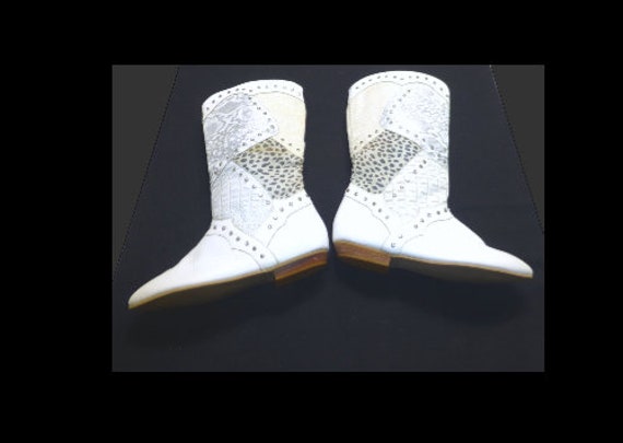 Vintage white cowboy boots rockabilly cowgirl met… - image 2