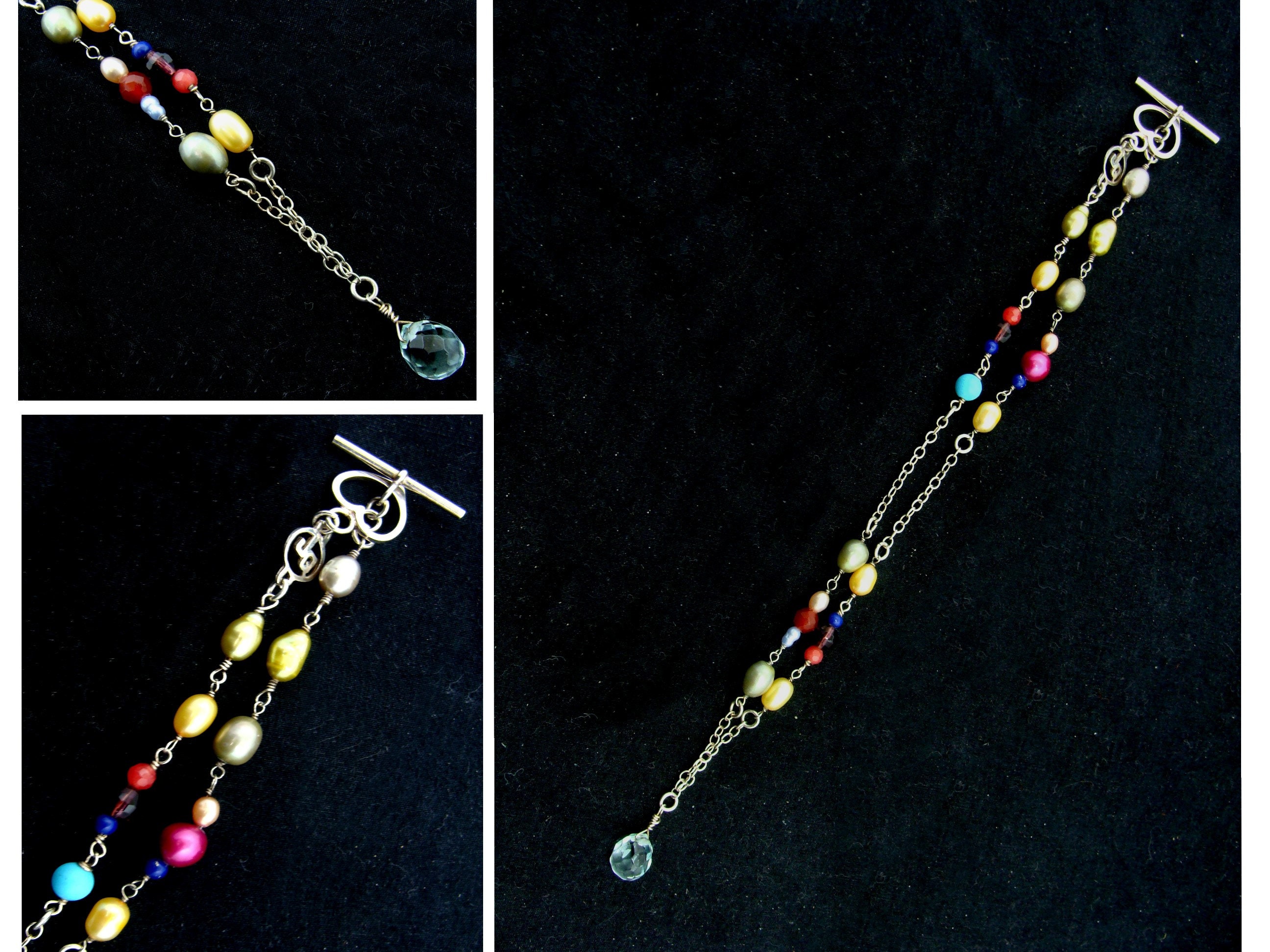 Jimmy Quiroga handmade necklace sterling silver pearls Etsy