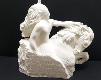 Vintage Crazy Horse Korczak sculptor model figurine limited edition Black Hills South Dakota western southwest indian art