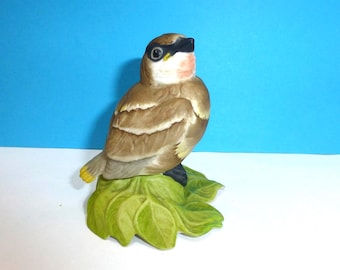 Vintage Boehm baby cedar waxwing bird figurine porcelain bisque 432