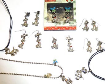 Lote de joyas vintage de Disney 101 Dálmatas: collar, colgante, pendientes