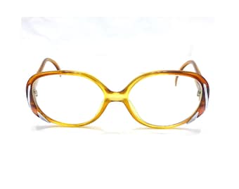 Vintage Optyl Austria eyeglass frames large 1970's disco silver mod metallic Viennaline glasses