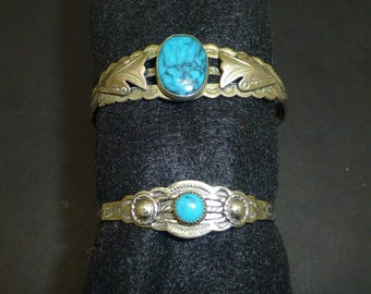 2 Nice vintage nickel silver cuff bracelet southwest indian arrow jewelry lot