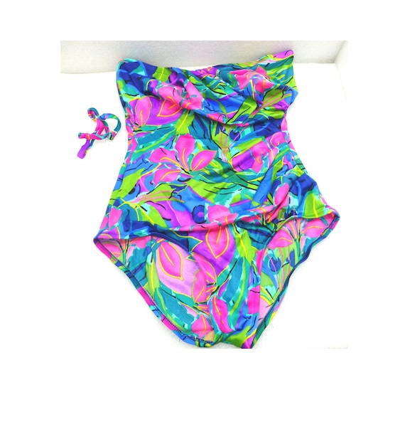 Unworn vintage Catalina bathing suit tropical flow