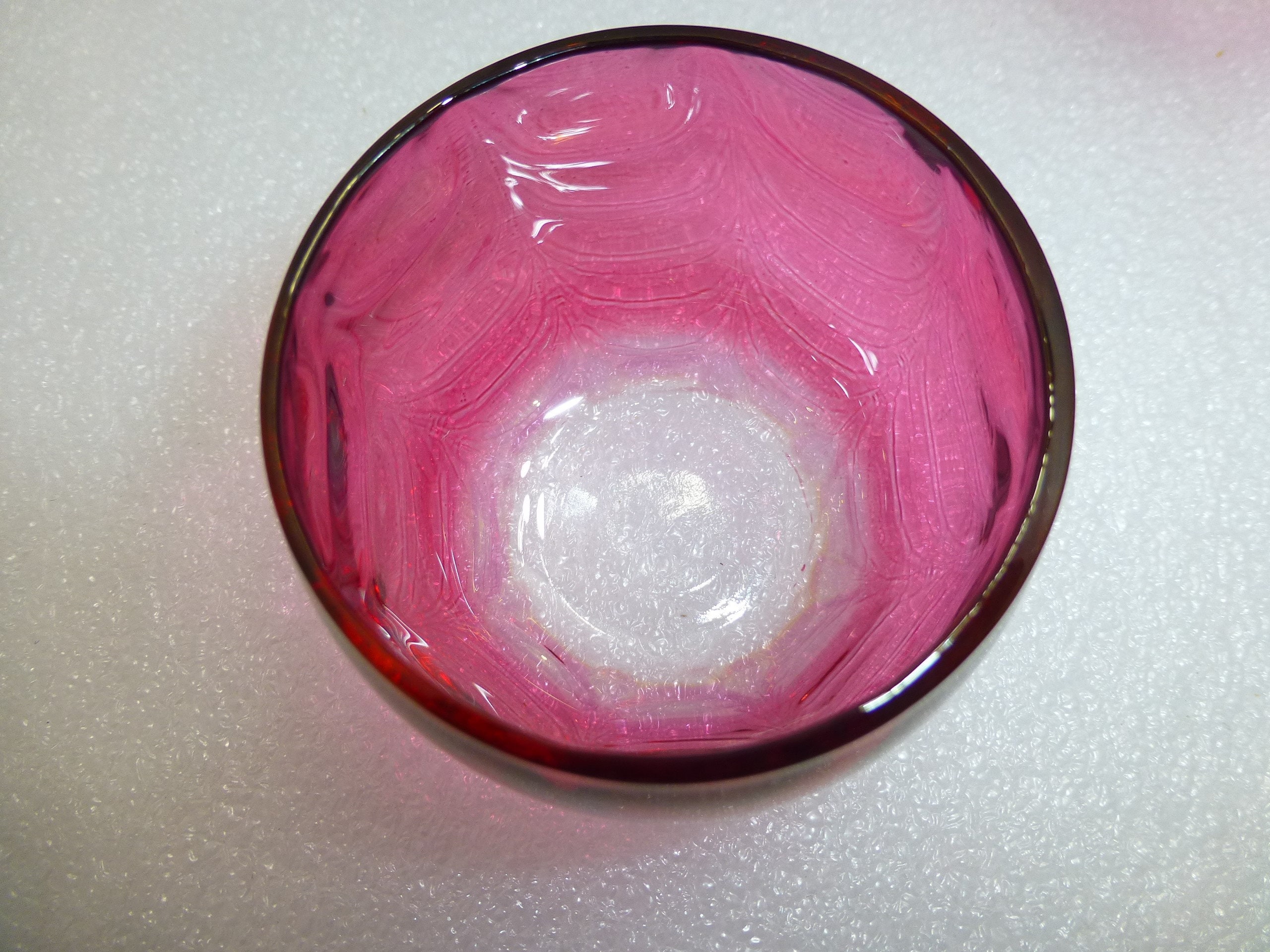 Vintage Cranberry Glass Roly Poly Glass Set 8 Red Pink Glasses Etsy