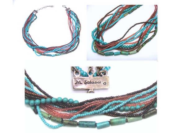 Handmade Mercedes Salazar bead necklace gorgeous