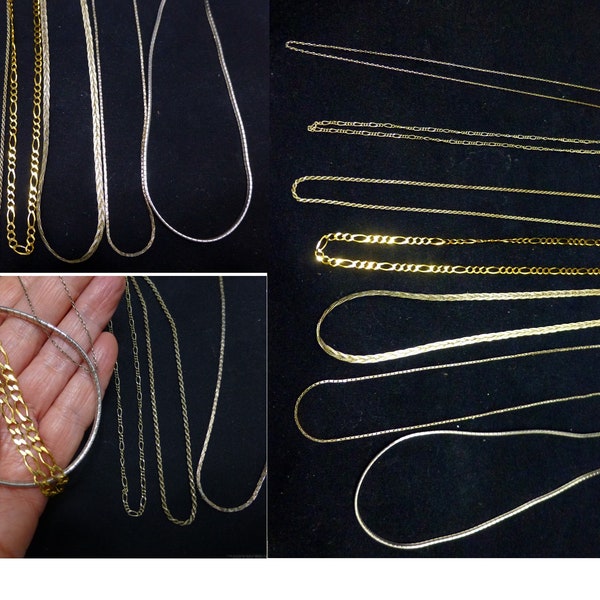 Beautiful vintage sterling necklace lot silver 925 gold vermeil chain jewelry collection Italy