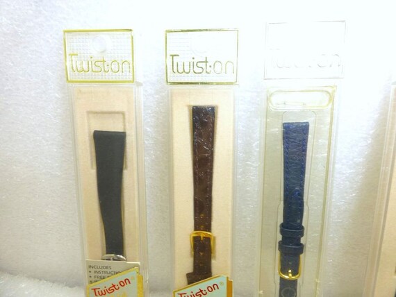 6 Vintage new old stock leather Speidel watch ban… - image 3