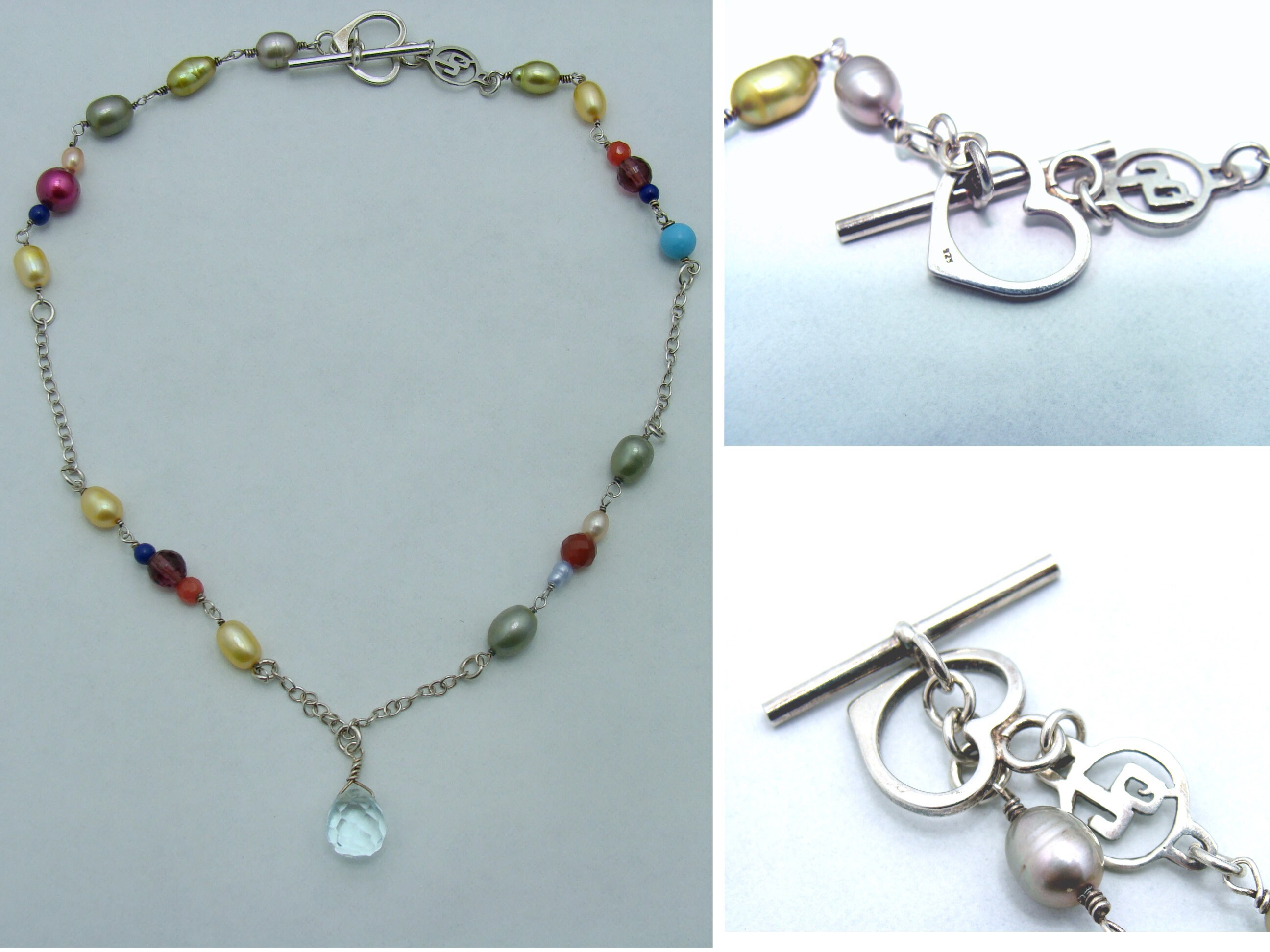 Jimmy Quiroga handmade necklace sterling silver pearls Etsy