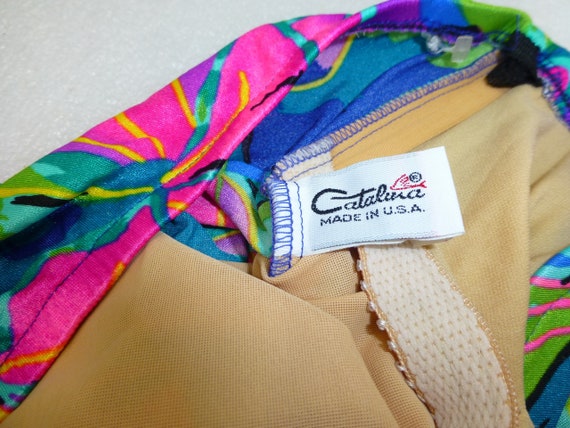 Unworn vintage Catalina bathing suit tropical flo… - image 3