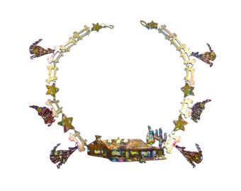 One of a kind sterling mixed metals Coyote Station Catherine Butler necklace southwest western ranch jewelry