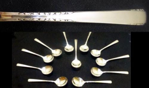 Nice Rogers Oneida Brookwood Banbury silverplate soup gumbo  round spoon set