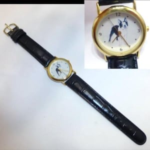 Cute Boston Terrier dog wristwatch watch