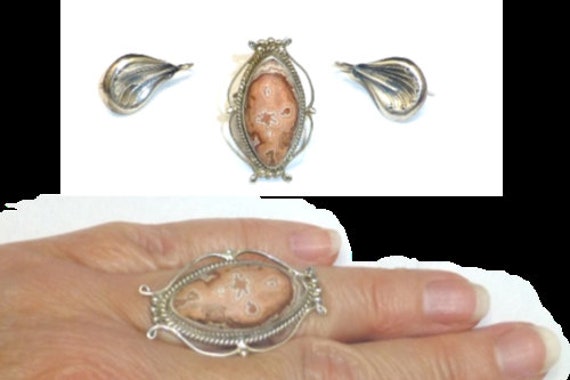 Vintage sterling modernist earrings southewestern… - image 1