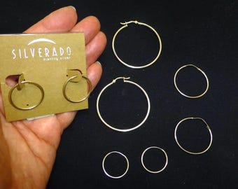 4 Vintage sterling earrings lot hoops silver jewelry lot Silverado 925