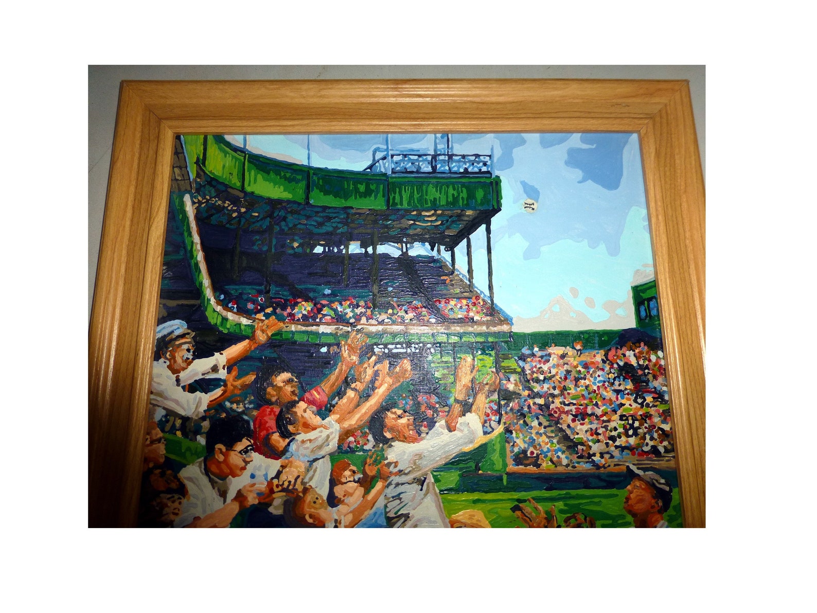 Fabulous paint by number baseball painting finished art Home Etsy