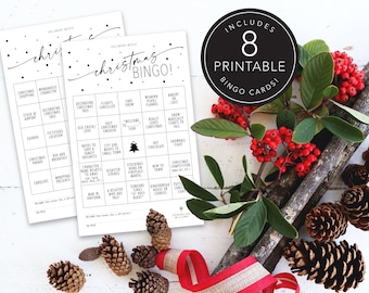 Hallmark Movie Bingo di Natale, Carte di Bingo di Natale, Festa di Natale, Download di Bingo digitale