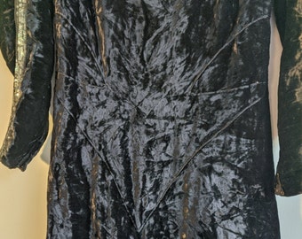 1930s Black Silk Velvet Evening Gown With Rhinestone Buttons, Medium - Etsy