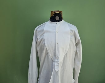 c1900 formal dress shirt by Robert Hamilton Pretoria, smooth bib with signs of wear  - size 14.5 collar for 38-40 inch chest